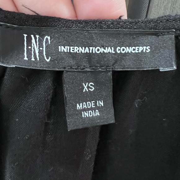 NEW! cotton linen smocked mini dress embroidered cut out arms XS - Picture 3 of 12